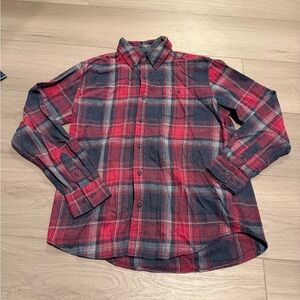 Men's Red and Black Plaid Shirt